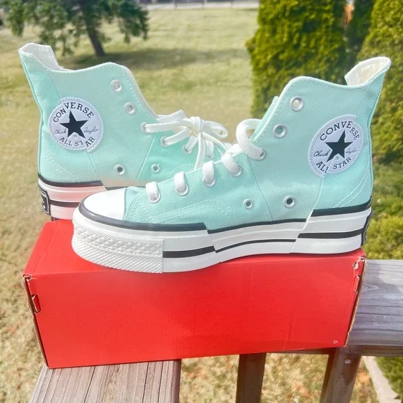 Converse High Top Platform Sneakers - Mint - Picture 3 of 4